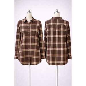 As Real as Wrangler Brown Pink Plaid Flannel Shirt - Boho Western Ranchwear XL